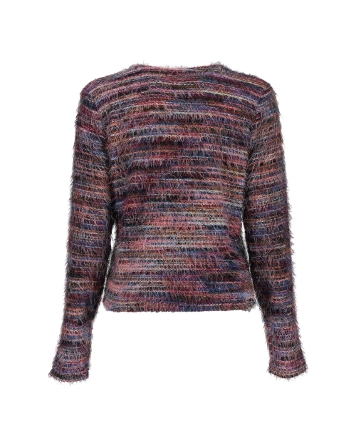 Geisha Vest stripes hairy 480 burgundy