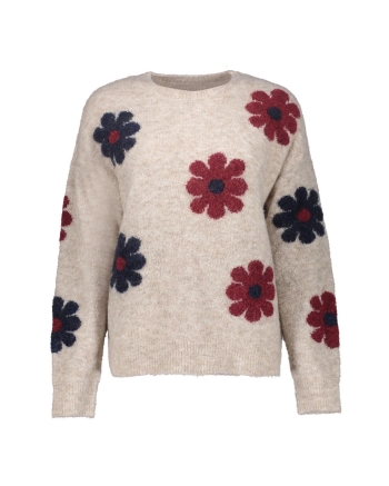 Geisha Pullover flowers 720 sand/burgundy/navy