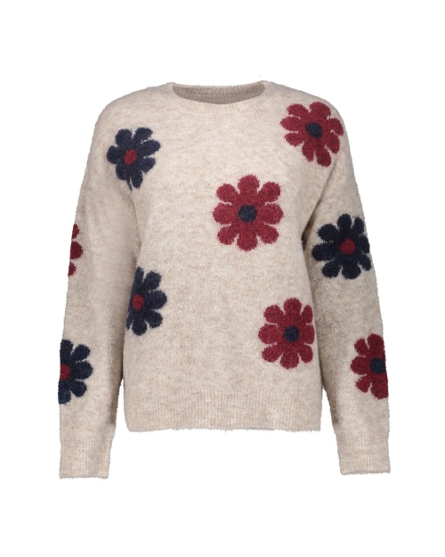 Geisha Pullover flowers 720 sand/burgundy/navy