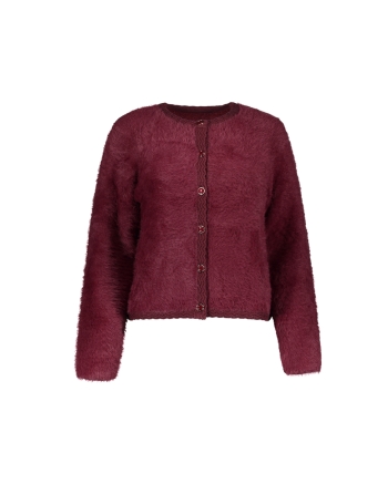Geisha Cardigan hairy 480 burgundy