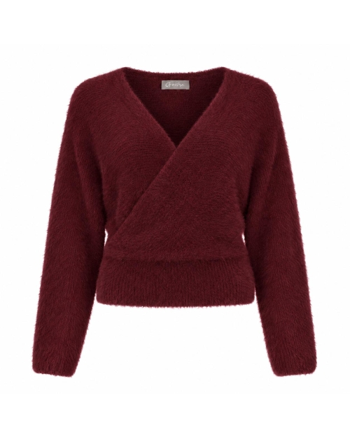 Geisha Cross over hairy top 480 burgundy