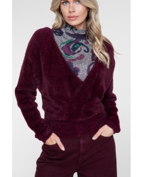Geisha Cross over hairy top 480 burgundy