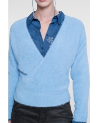Geisha Cross over hairy top 625 blue
