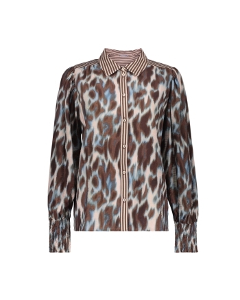 Geisha blouse 675 navy/brown