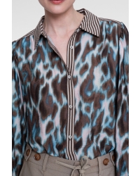 Geisha blouse 675 navy/brown