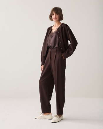 Summum Trousers Punto milano 754 Dark chocolate