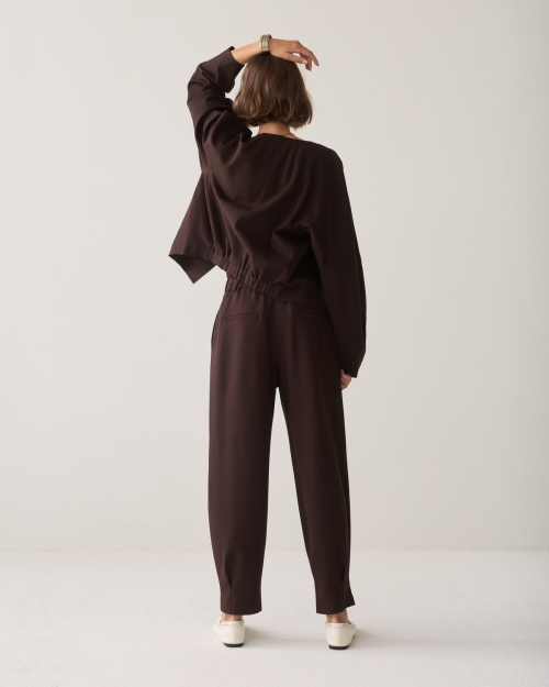 Summum Trousers Punto milano 754 Dark chocolate
