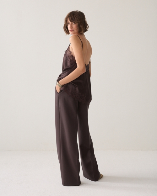 Summum Trousers Foam uni 754 Dark chocolate