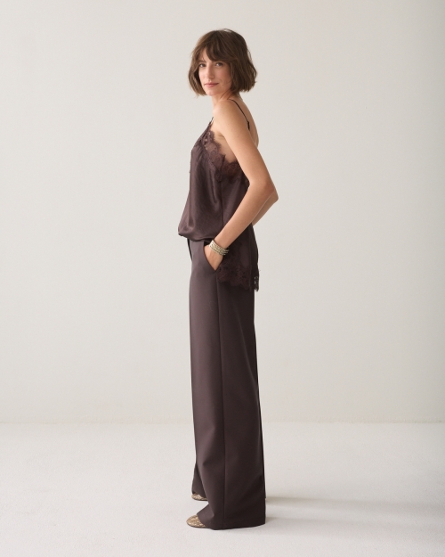 Summum Trousers Foam uni 754 Dark chocolate