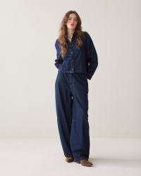 Summum Denim blouse Light Cotton twill 492 Night blue denim