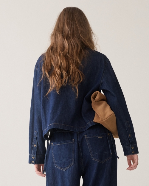 Summum Denim blouse Light Cotton twill 492 Night blue denim