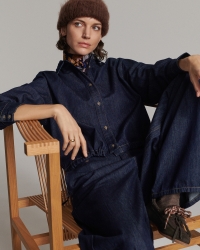 Summum Denim blouse Light Cotton twill 492 Night blue denim