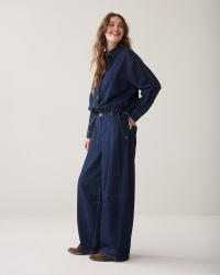 Summum Balloon shape leg Light Cotton twill 492 Night blue denim