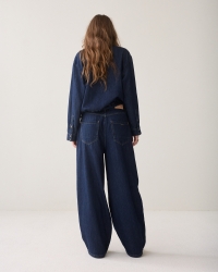 Summum Balloon shape leg Light Cotton twill 492 Night blue denim
