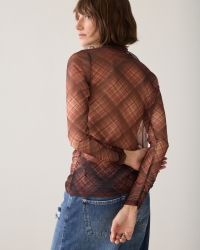 Summum Diagonal check on mesh top 754 Dark chocolate