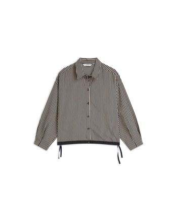 Summum Blouse boxy Two tone stripe small 495 Midnight blue