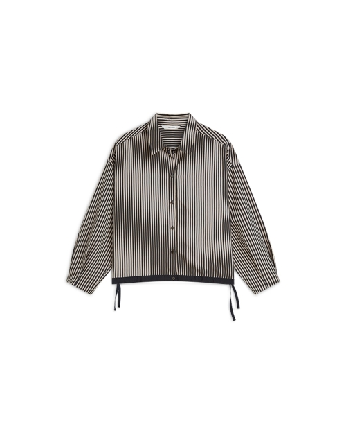 Summum Blouse boxy Two tone stripe small 495 Midnight blue