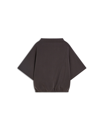 Summum Sleevles top Pinstripe scuba 754 Dark chocolate
