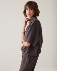 Summum Sleevles top Pinstripe scuba 754 Dark chocolate