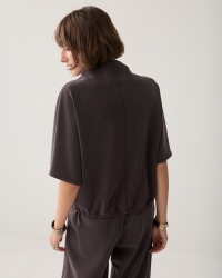 Summum Sleevles top Pinstripe scuba 754 Dark chocolate