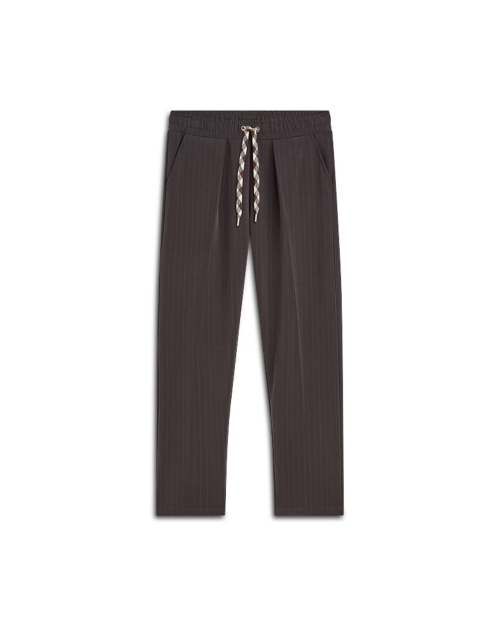 Summum Tapered pants Pinstripe scuba 754 Dark chocolate