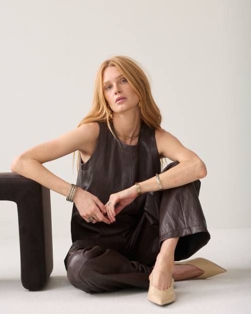Summum Top Soft faux leather 754 Dark chocolate