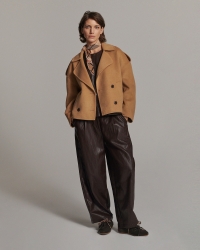 Summum Balloon trouser Soft faux leather 754 Dark chocolate