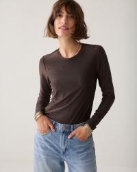 Summum Basic tee Soft lurex jersey 754 Dark chocolate