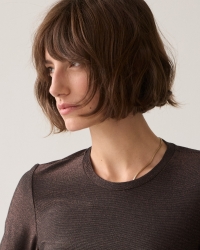 Summum Basic tee Soft lurex jersey 754 Dark chocolate