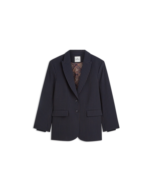 Summum Blazer Viscose blend stripe 495 Midnight blue