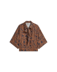 Summum Top Abstract flowers 495 Midnight blue