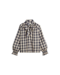 Summum Top Blue check 495 Midnight blue