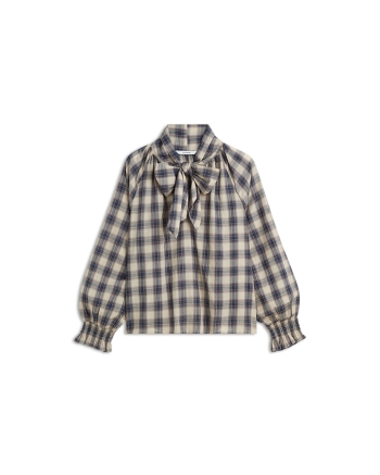 Summum Top Blue check 495 Midnight blue
