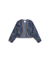 Summum Jacket Beaded denim stripe 490 Indigo
