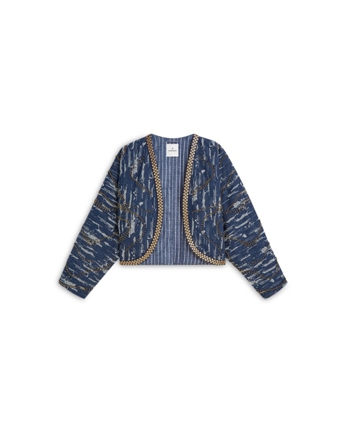 Summum Jacket Beaded denim stripe 490 Indigo