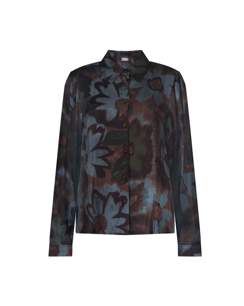 Geisha Blouse AOP 625 blue/brown/green
