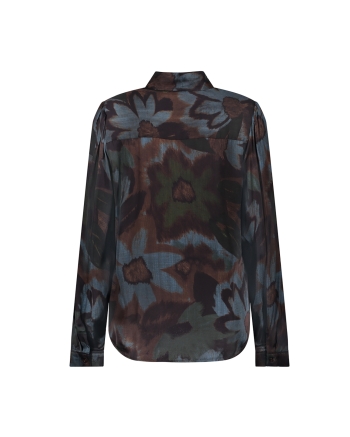 Geisha Blouse AOP 625 blue/brown/green