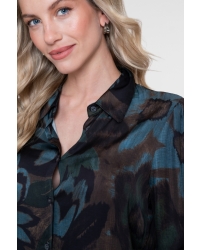 Geisha Blouse AOP 625 blue/brown/green