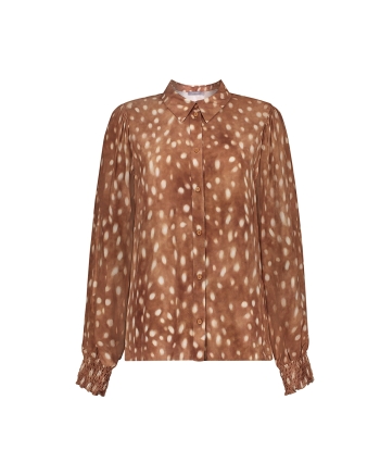 Geisha blouse 735 camel/ecru