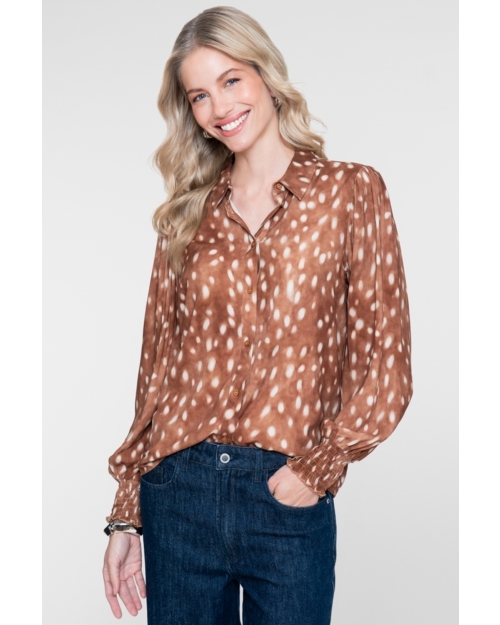 Geisha blouse 735 camel/ecru