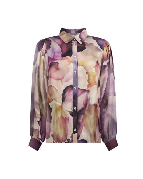 Geisha blouse 718 ecru/purple