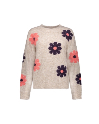 Geisha Pullover flowers 720 sand/pink/purple