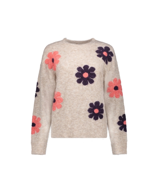 Geisha Pullover flowers 720 sand/pink/purple