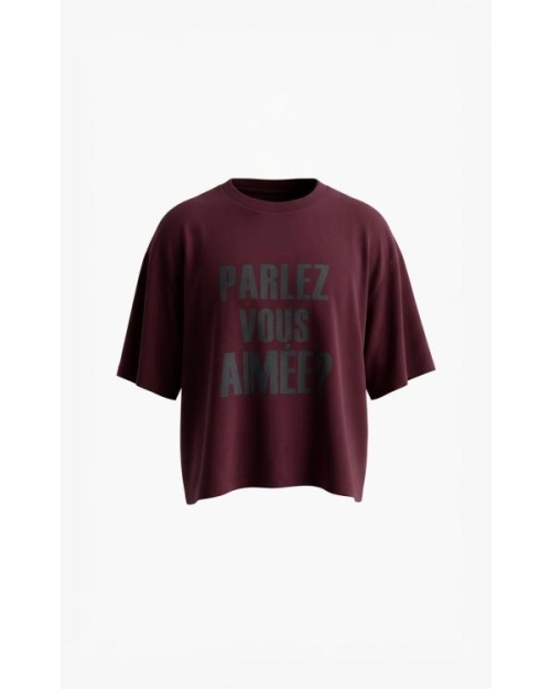 AIMEE THE LABEL burgundy, grey lette burgundy, grey letters