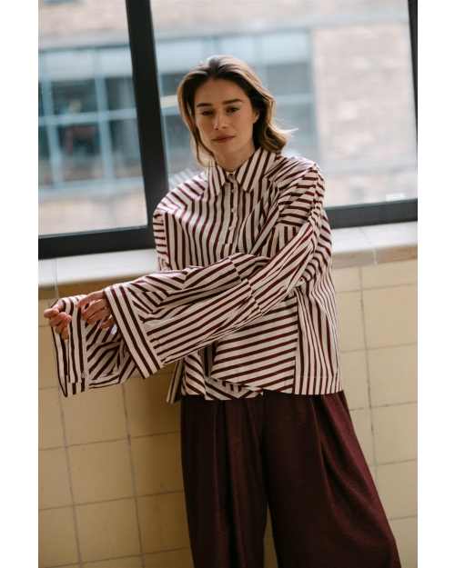 AIMEE THE LABEL burgundy stripe burgundy stripe