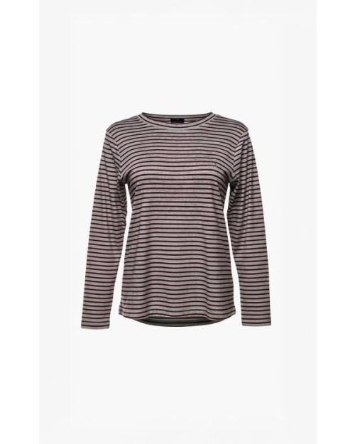 AIMEE THE LABEL burgundy/ grey strip burgundy/ grey striped