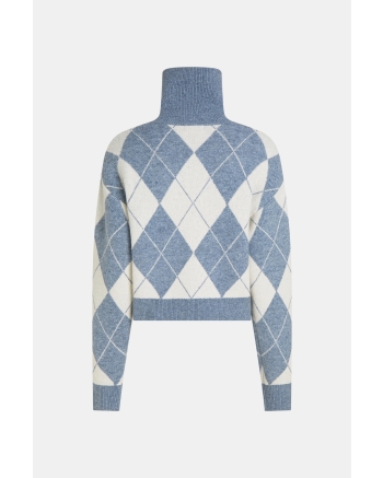 Penn & Ink Cardigan 54/05 blue-ecru