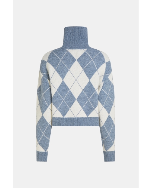 Penn&Ink Cardigan 54/05 blue-ecru
