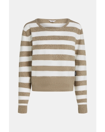 Penn & Ink Jumper stripe 60/05 brown-ecru