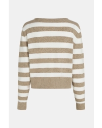 Penn&Ink Jumper stripe 60/05 brown-ecru